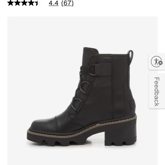 Sorel Black Leather Combat Boots - Picture 3 of 5